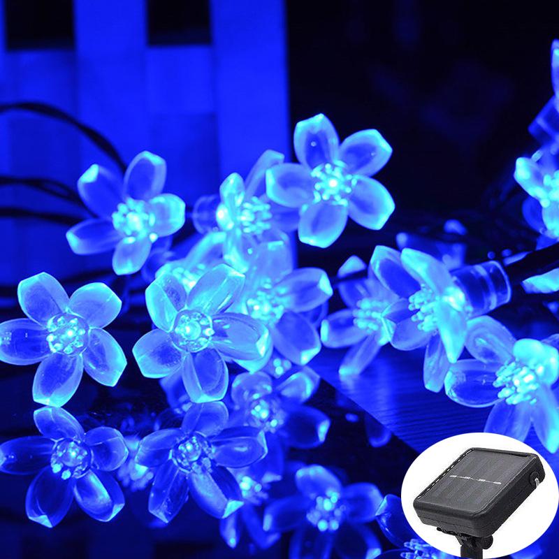 Solar Floral Garlands Light 5m 7m 12m Flower Solar Lamp Power LED String Fairy Lights Garden Christmas Decor for Outdoor