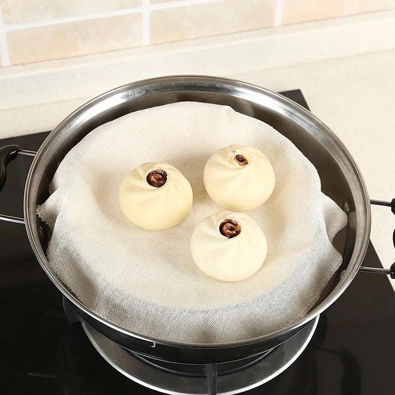 30/40/50/60cm Runde Dämpfmatte Knödel Wiederverwendbare Matte Antihaft-Pads Gebäck Dim Sum Netzmatte Kochen Küchenzubehör