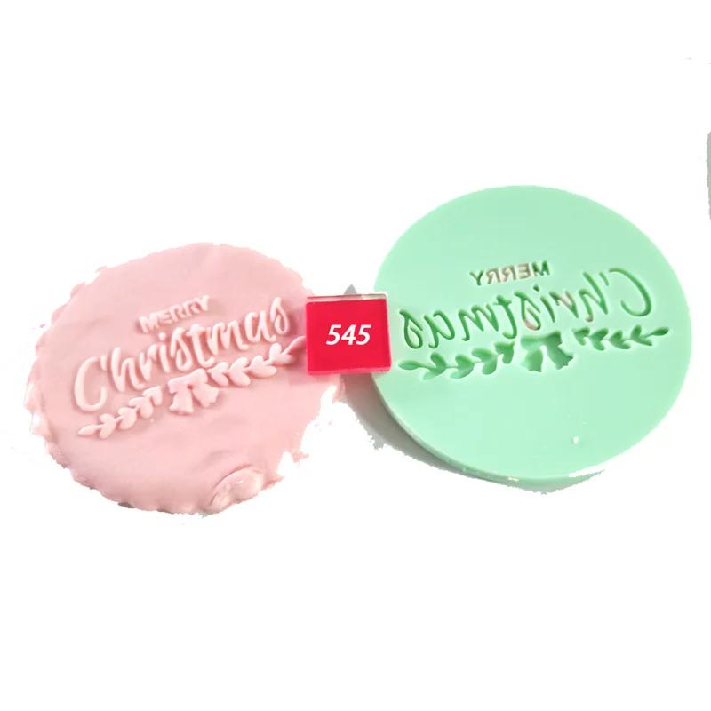 Lebensmittelechter Kunststoff-Keksform Happy Birthday Weihnachten Eid Baby Geprägte Ausstecher-Stempelform Liebe Cupcake Fondant Dekoration Form