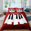 Vzor klavíru Povlak na přikrývku Klasická hudba Tematická 2/3dílná ložní souprava Hudební vzor Geometrický pruh Královský povlak na přikrývku