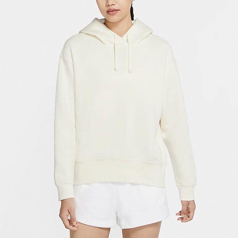 Nike Sweatshirts Women's Ivory Hooded Moderate Regular CZ2591-113