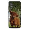 Mielas Škotijos galvijas telefono dėklas Samsung S25,S24,S21,S22,S23,S30,Ultra,S20,Plus,Fe,Lite,Note,10,9,5G Juodas dangtelis
