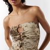 American Spice Girl Vacation Style Tube Top Women's Summer Tie-dye Retro Splicing Short Backless Sexy Inner Bottoming Shirt