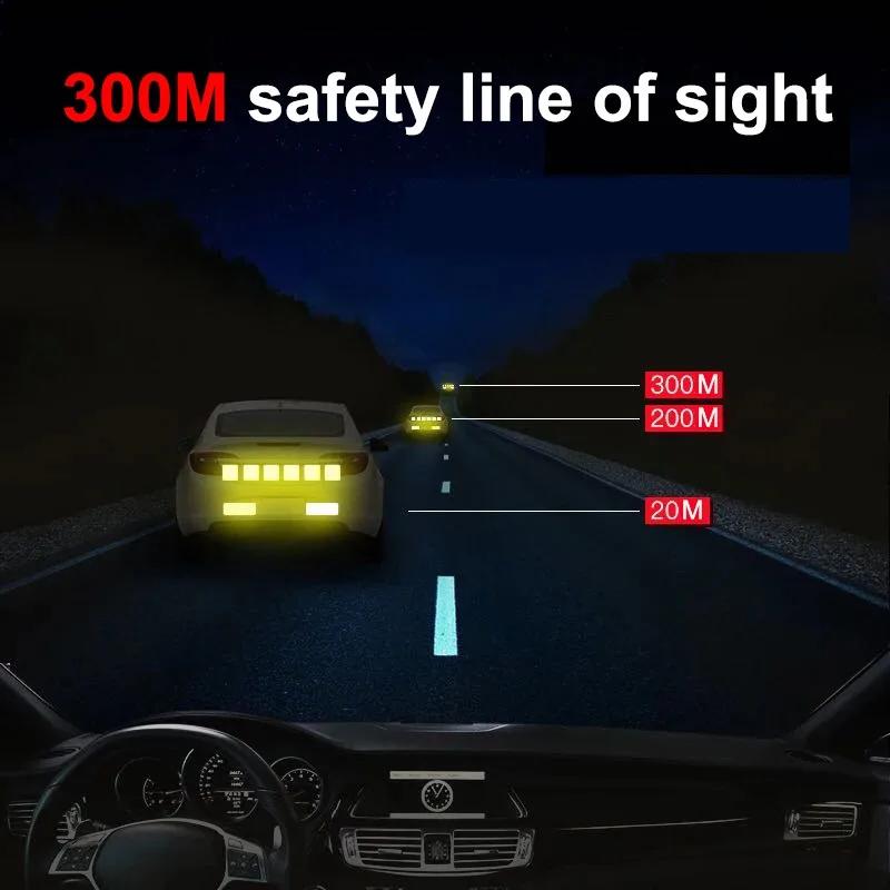 3*8cm Car Bumper Reflective Stickers Reflective Warning Strip Tape Secure Reflector Stickers Decals Safety Warning Tape 10pcs