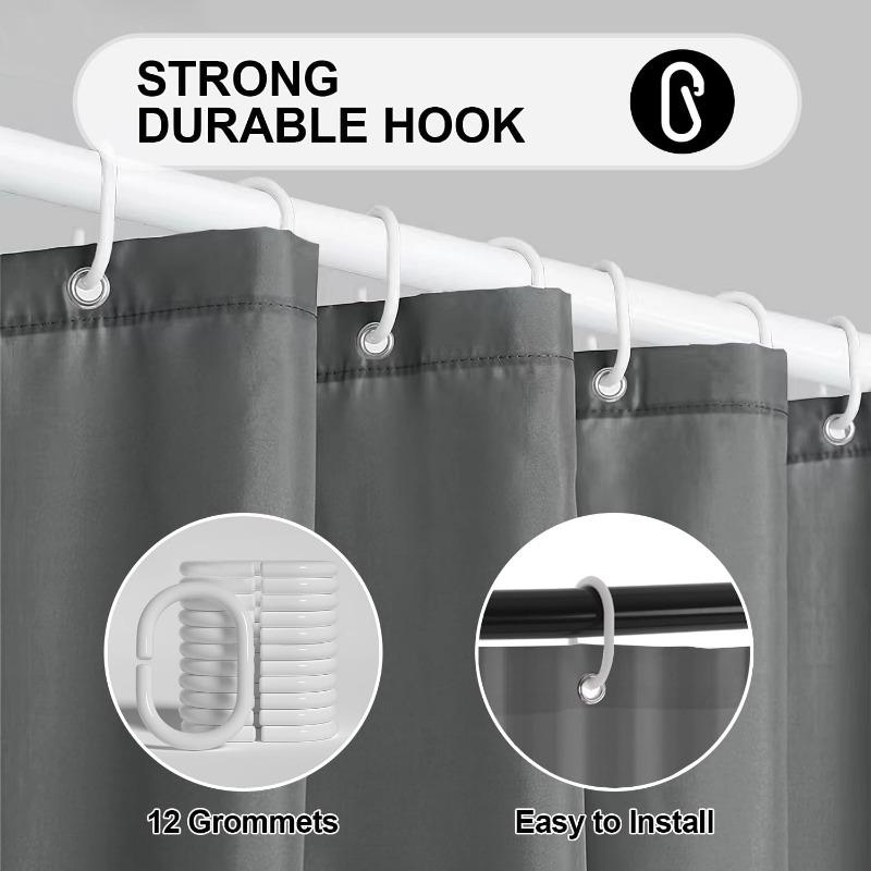 Leichter Duschvorhang-Einsatz mit Haken – 71x71 Zoll Plastik Wasserdichter Badezimmer-Einsatz für das Badezimmer