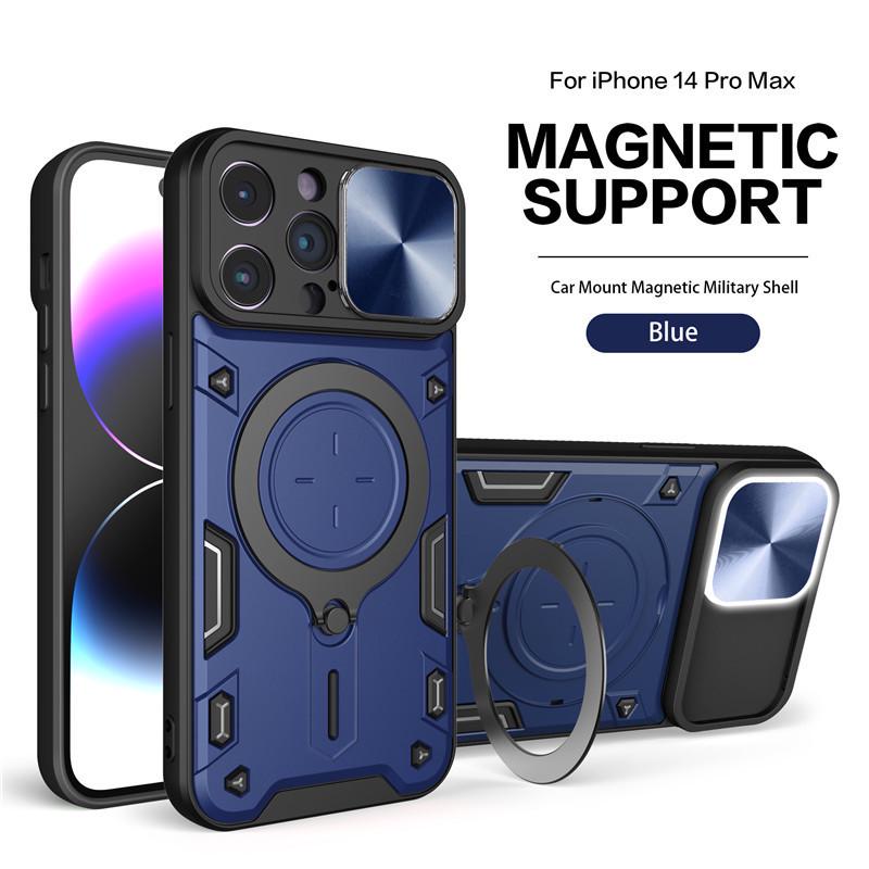

New Drop-Proof Mirror Case with Push-Window, Finger Ring, and Call Flash for iPhone 15 Pro Max. iPhone 14 Pro Max синий