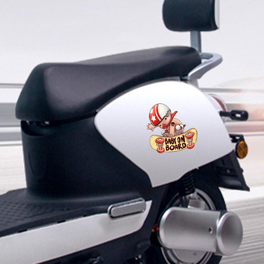 Car Window Decals PVC Baby Scooter Design Automotive Door Decals Scratch-Proof Adhesive Stickers For Sedan Motorcycles RV