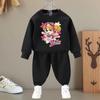 Kids' Round Neck Sweatshirt & Long Pants Set - Casual Spring/Autumn Wear