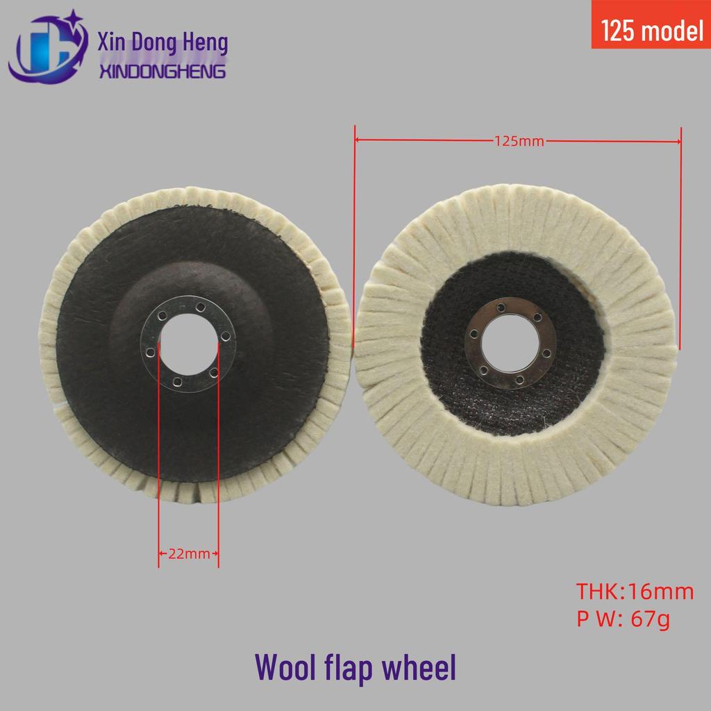 Fine Wool Felt 125mm Black Mesh Grinding Wheel for Angle Grinder Polishing - 5" Flat 115 Type