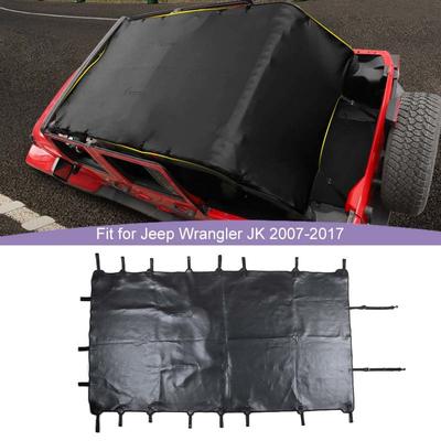 Güneşlik Tam File Gölge Üst Anti-UV Deri Üst Örtüsü Jeep Wrangler JK 2007-2017 4 Kapılı Versiyon İçin UV Koruması Sağlar Araba Aksesuarları
