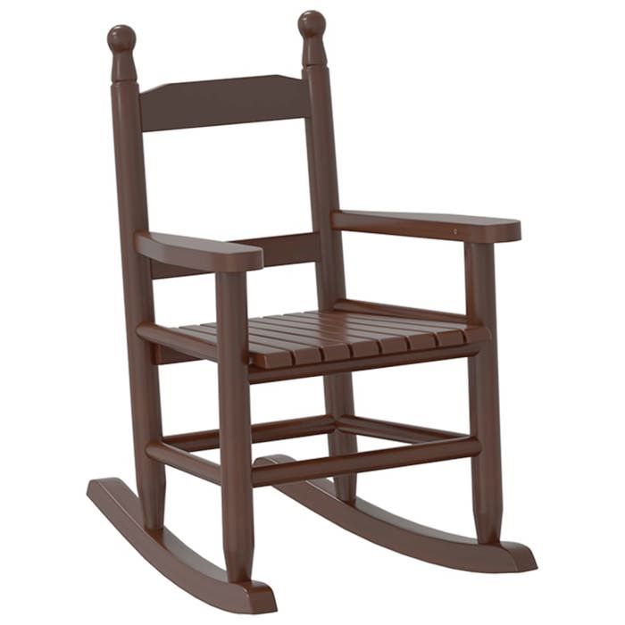 VidaXL Chaise à bascule enfants marron bois de peuplier massif, fauteuil à bascule, chaise à bascule d'extérieur, chaise à 4008880