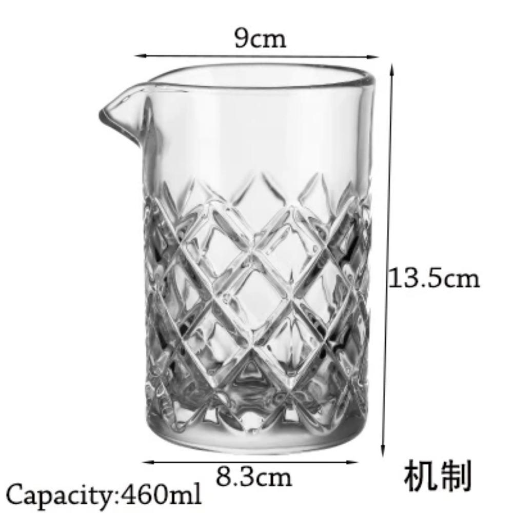 Cocktail Mixing Glass Bartender Beaker Cocktail Stirring Glass with Thick Weighted Bottom Professional Bar Beaker Mixing Glass