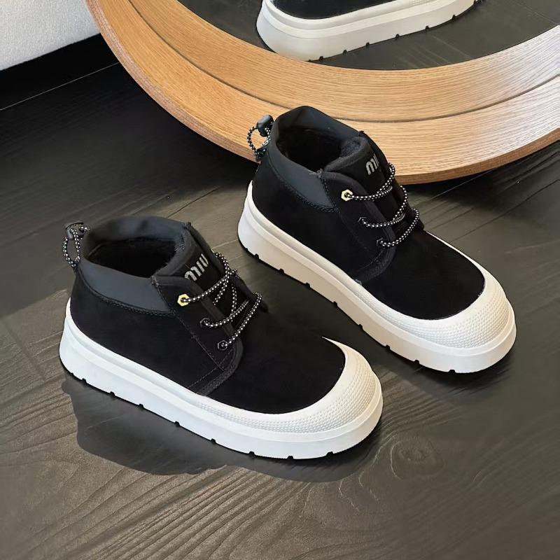 

Winter new heel high snow boots women s boots fleece warm round head versatile platform cotton shoes women s shoes 40