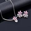 Kioozol Small Opal Flowers Necklace Earrings Set For Women Wedding Party Jewelry 2023 New 241 Ko1