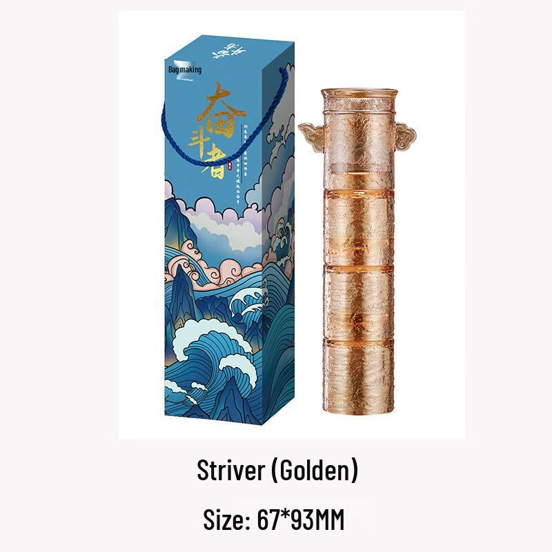 Wuzuo Golden Huabiao Pillar Glass Tumbler Set