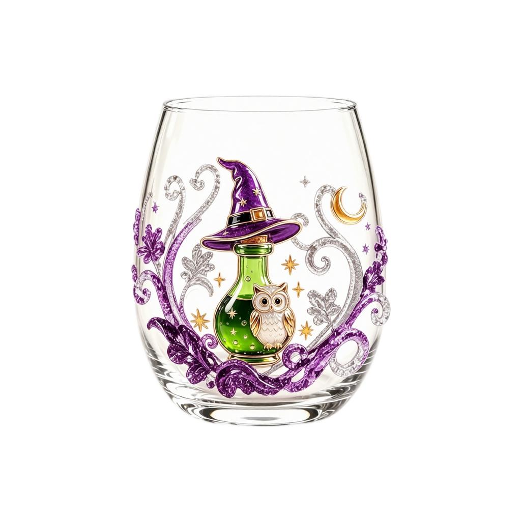 Halloween Printed Glass Tumblers with and Pumpkin Design, 15 oz