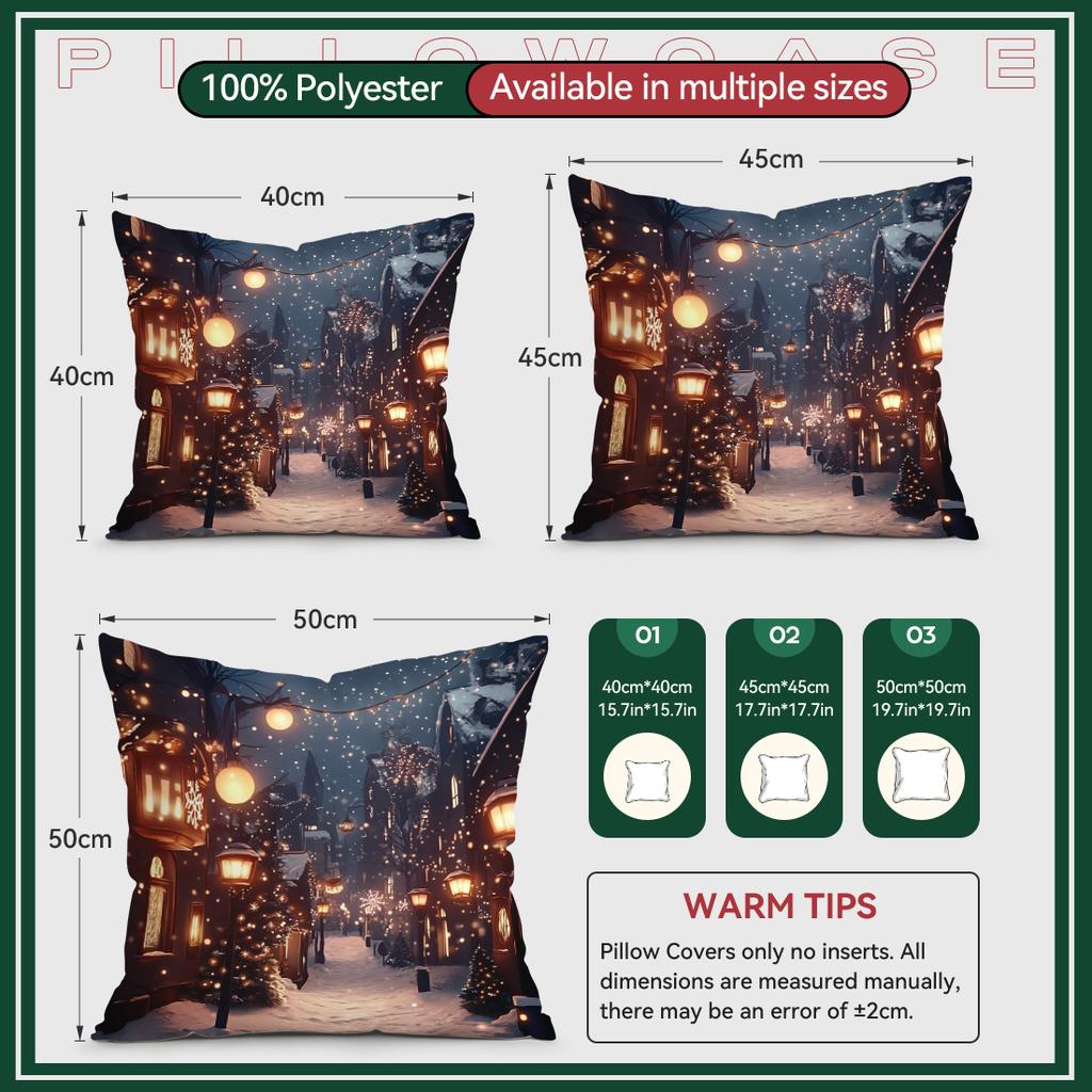 45X45Cm Christmas Theme Pillowcase Bedroom Sofa Cushion Cover 100% Polyester Living Room Cushion Pillowcase Home Decor