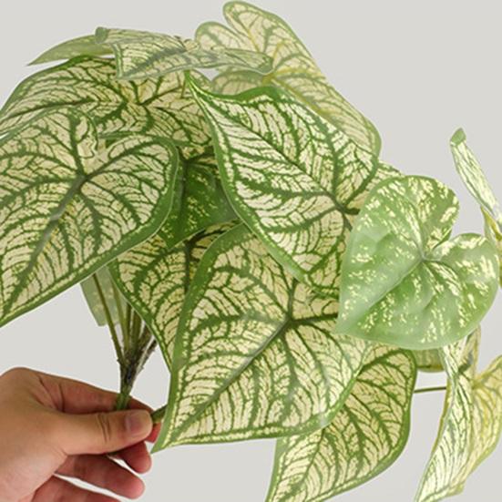 Artificial Green Plant Easy Care Realistic Not Wither Heart Shape Simulation Green