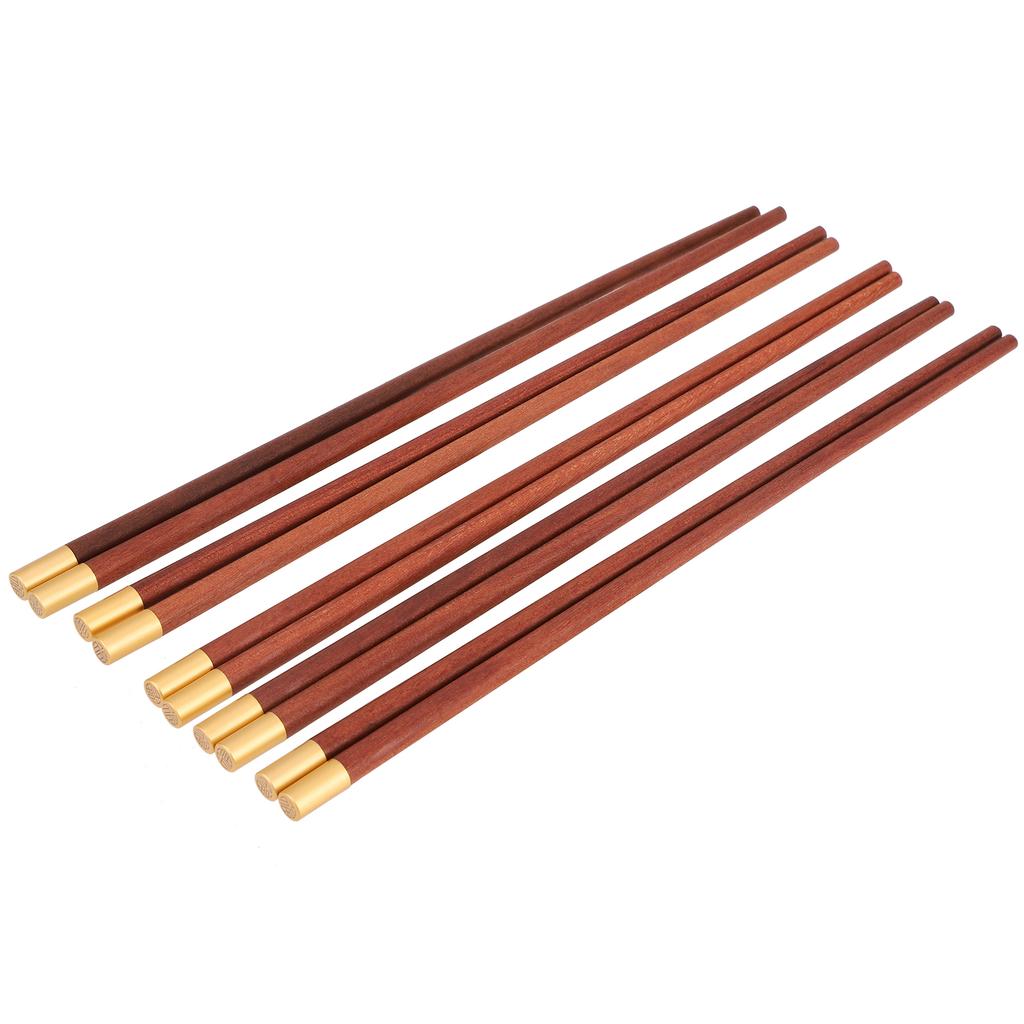 5 Paar Essstäbchen aus Holz im chinesischen Stil, sicheres, handgefertigtes Geschirr, Geschenk für Freunde und Familie, Rot