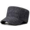 Herren Winter Warme Flache Kappe mit Ohrenklappen Outdoor Papa Hut