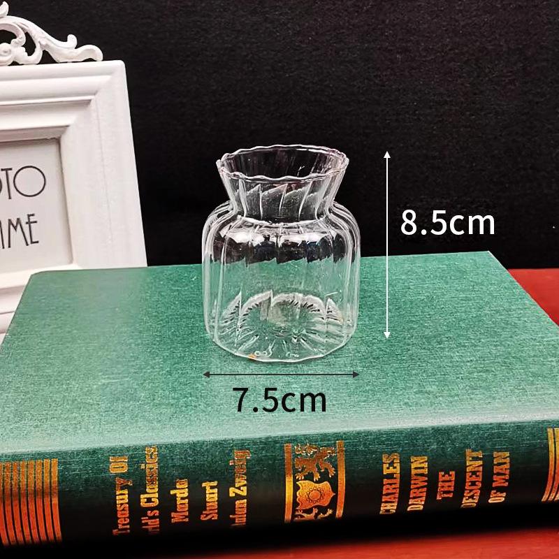 Nordischer Stil Transparente Gestreifte Glasvase für Heimdekoration