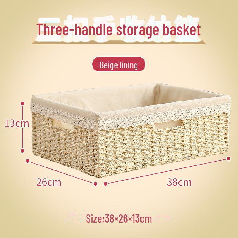 

Плетеная настольная корзина для хранения игрушек и закусок