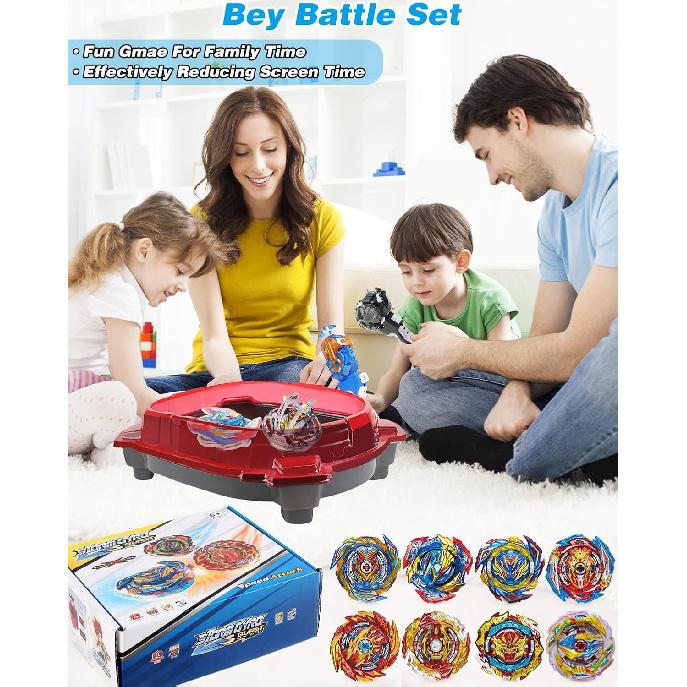 Bey Battling Bay Blades and Launcher Toy Set 8 Metal Fusion Spinning Tops 2 Launchers 1 Grip Burst Tops Burst Tops Gyro Combat Game for 8-12 Toy Gift