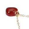 Pendant Necklace Heart Blood Red Coral from Kochi Prefecture Single K18YG Undyed Red Women's