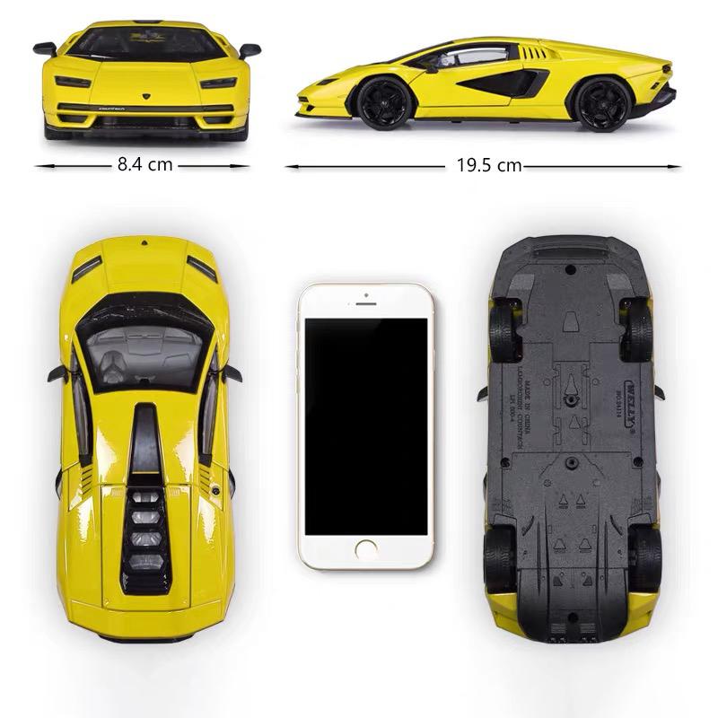 Welly 1/24 Lamborghini Countach LPI800-4 Alloy Miniature Car Diecast Metal Scale Car Model Collection Childrens Toy Vehicle Gift