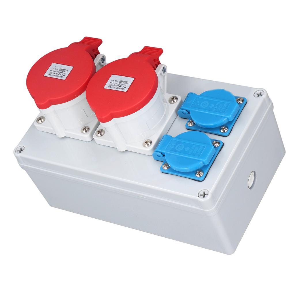 CEE Wall Socket Power Distributor Box 2 250V 16A EU Socket 2 32A 5P Industrial Socket IP44