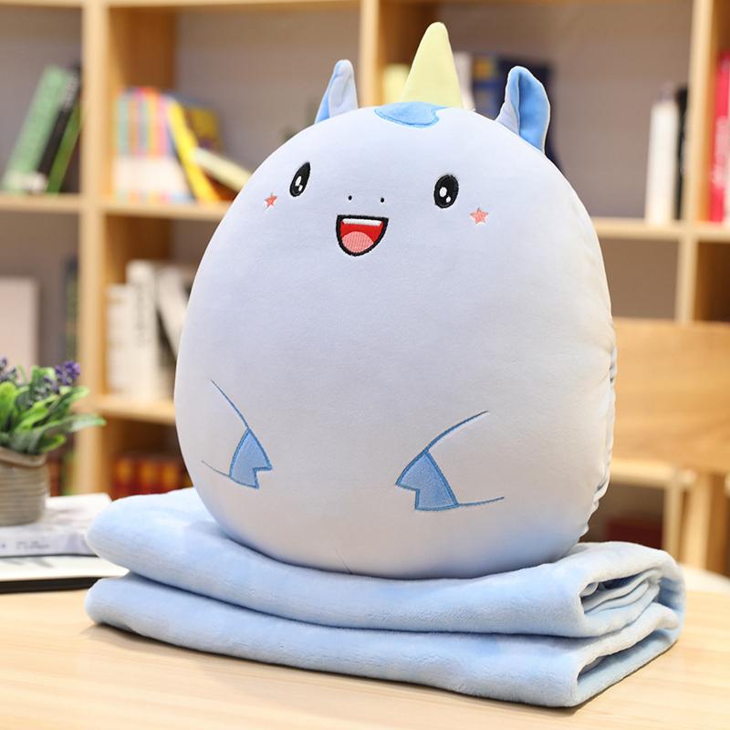 Hot Lovely Cartoon Animal Dinosaur Unicorn Mouse Monkey Plush Toys Stuffed Soft Warm Hand Pillow Blanket Children Birthday Gift