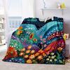 Whales and Sunset Patterns Flannel Printed Blanket Suitable for All Seasons Suitable for Living Room Office Sofa and Travel