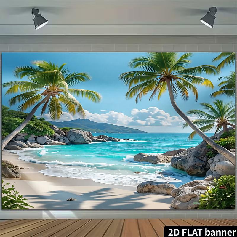 1Pcs Sunny Tropical Beach Dawn Decoration Background Winter Backdrop Decorations For Photo Studio Photo Booth Christams Party