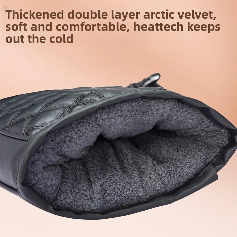 Winter Motorcycle Handlebar Covers 1 Pair Warm Electric Scooter Gloves Waterproof Windproof Thick Cotton for Cold Weather Riding