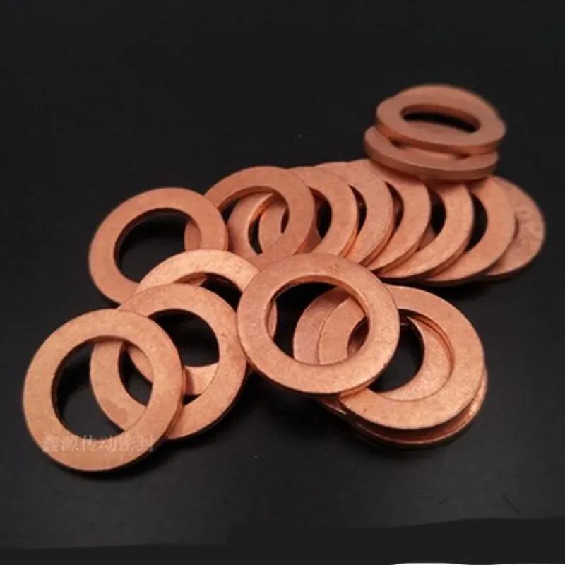 M5 M6 M8 M10 M12 M14 M16 M18 M20 M22 M24 Solid Pure Copper Oil Plugs Washer O-ring Gasket Motorcycle Sump Flat Sealing Spacers