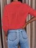 2023 Autumn Women's V-Neck Long Sleeve Button Blouse