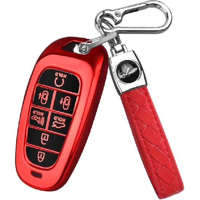 For Hyundai Key fob Cover Fit for 7 Buttons Hyundai Sonata Santa fe Tucson TPU Key Fob Case Protector