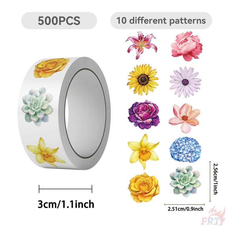 500Pcs/Roll Flowers In Blossom Kids Rewards Stickers - DIY Scrapbooks Album Decor Sealing Label Decals