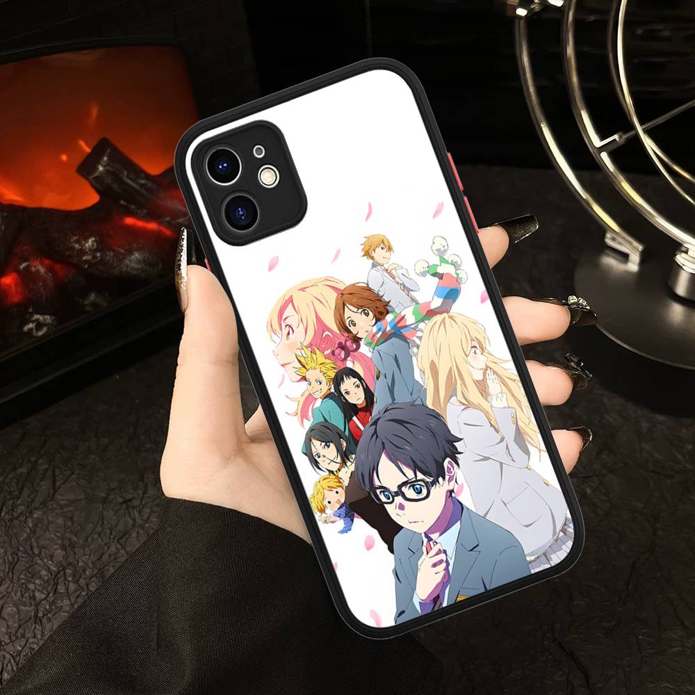 Your Lie In April For IPhone 16 15 14 Plus 13 12 11 Pro Max X XS MAX Translucent Matte Shockproof Cover