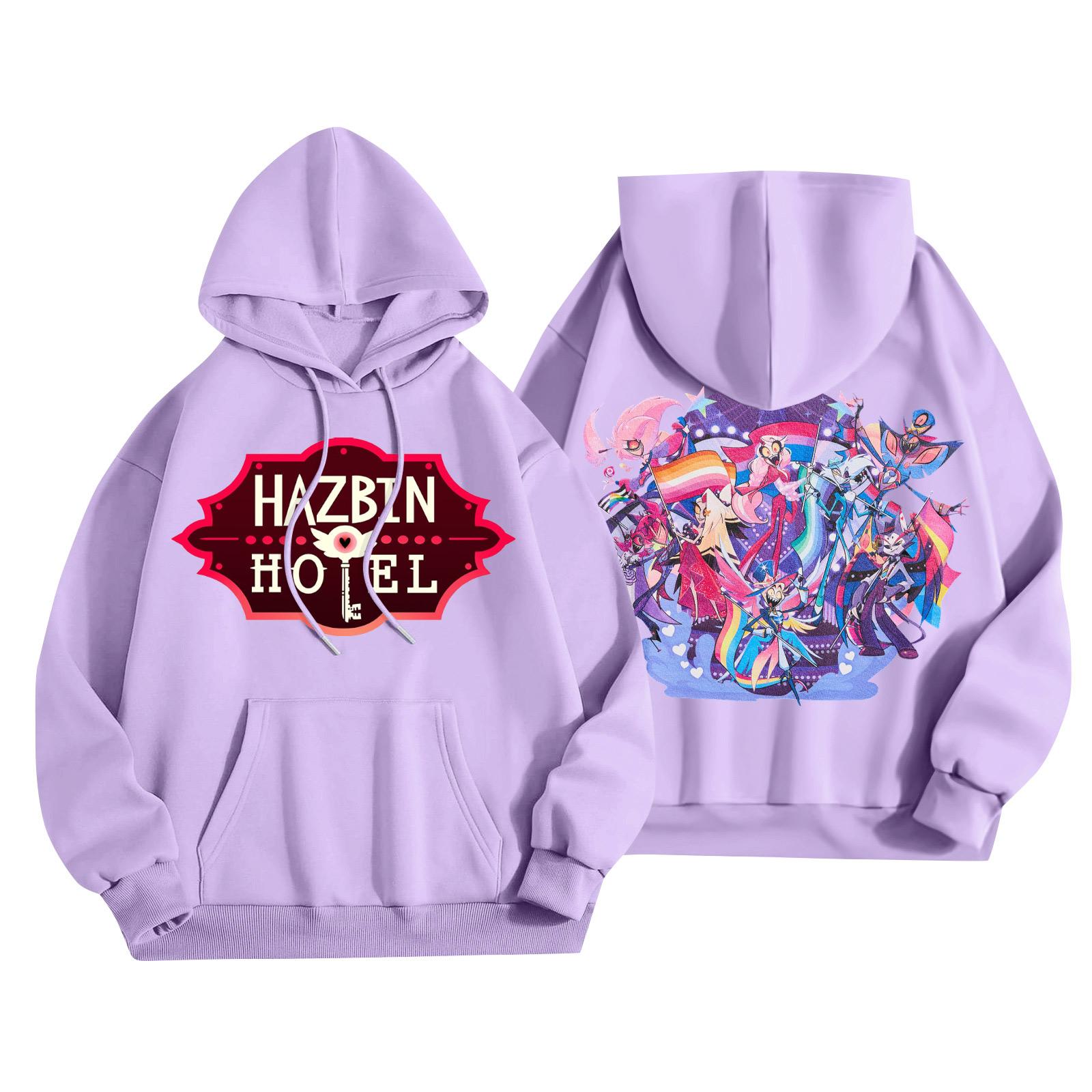 

Унисекс Модный Легкий Пуловер с Длинным Рукавом и Карманами Толстовка с Принтом L фиолетовый