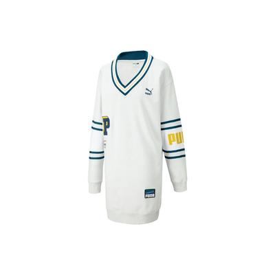 Urban Vintage Abzeichen Buchstaben Logo Print Sportlich Lässig Strick Langarm Kleid Damen Kleider Grau 677380-72