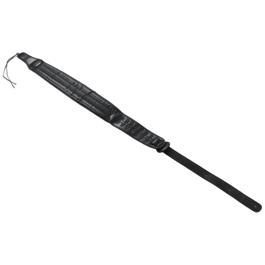 Guitar Strap Leather Adjustable Shoulder Belt Instrument Accessory for Bass Black