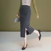 Women's High-Waisted Slit Pencil Skirt - Autumn Slim Fit Fashionable Drape Style