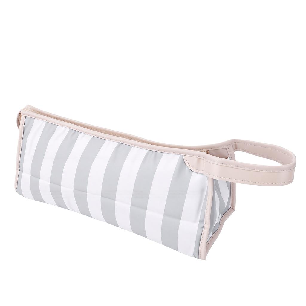 Hair Tools Travel Bag Reinforced Handle Water Proof Hair Dryer Storage Case for Accessories Gray White Stripe