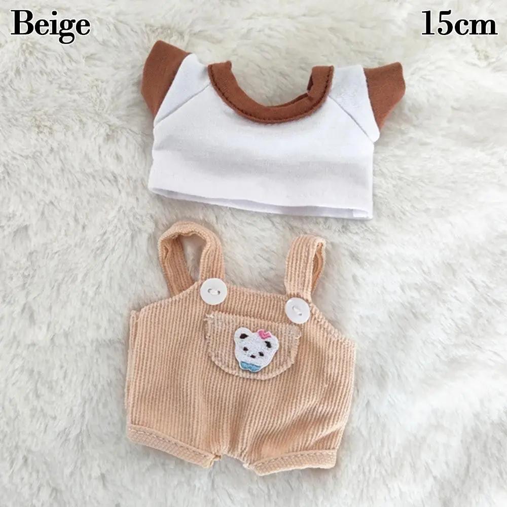 15Cm/20Cm For Doll Clothes Fashion T-Shirt Pants Doll Overalls Suit Casual Wears Jeans Overalls For 1/12 Dolls Accessories