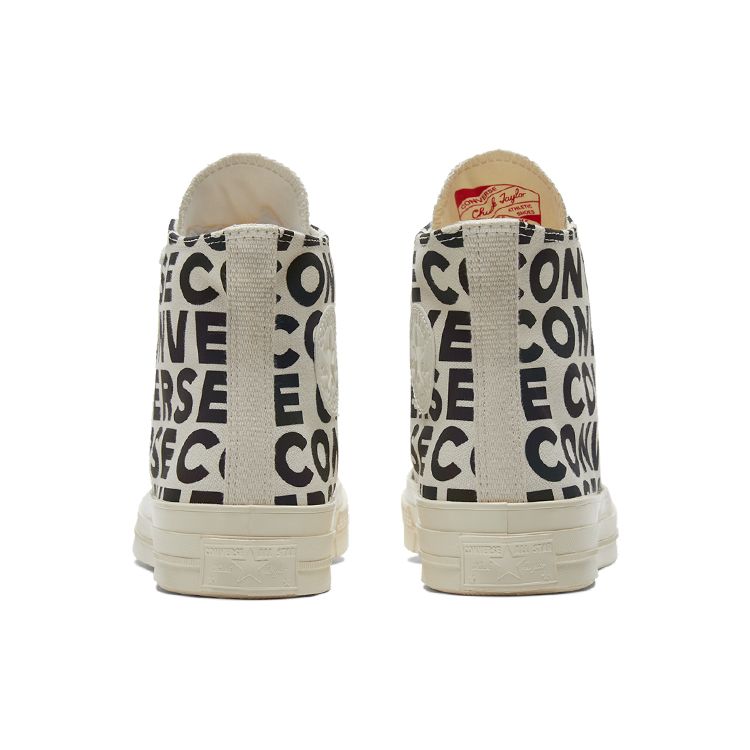 Converse Chuck Taylor All Star 1970s Comfortable Versatile Trendy High-Top Canvas Shoes Unisex Sneakers Off-White Black 172511C