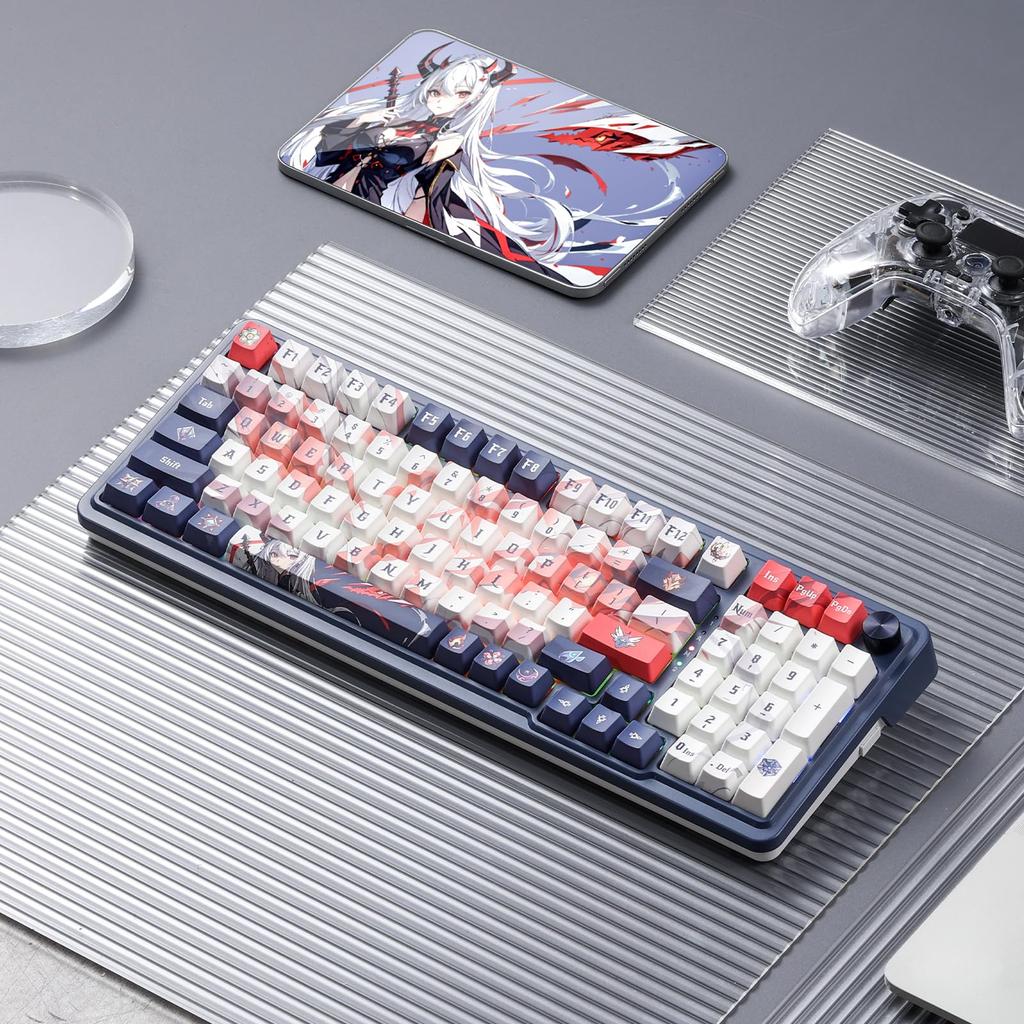 Redragon K686 PRO SE 98-Key Wireless Gasket RGB Gaming Keyboard, 3-Mode Anime Mechanical Keyboard with Hot-Swap Sockets, Dedicated Knob Control &