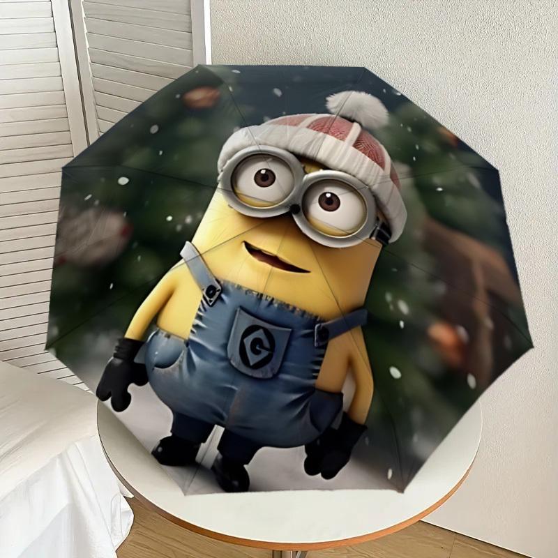 

1PC Minion Christmas Automatic Folding Umbrella | Vibrant Motif & Compact Design for Everyoneyy250930016