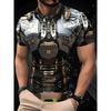 Men's Short-sleeved Mecha-print T-shirt, Futuristic Tech Style