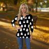 Dames T-shirt T-shirt Print Knoop 3/4 Mouw Dagelijks Weekend Mode Basic V-hals Normaal Top